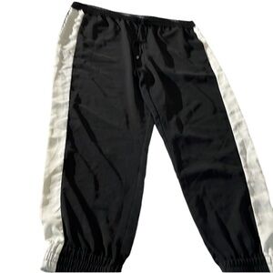 Mossimo Supply Co size  large black silky jogger with white tux stripe